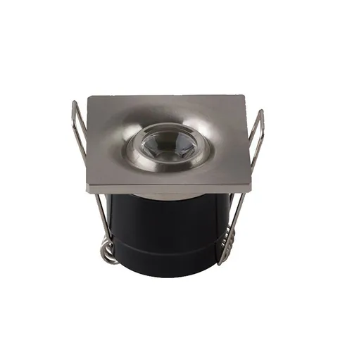 Strühm LED Einbaustrahler LED Mini Spot mini Einbauleuchte inkl. Trafo 2 W schwenkbar Eckig, 4x4x3,5cm (LxBxH), Chrom, Lochmaß Ø3,2cm, eckig, Aluminium, schwenkbar