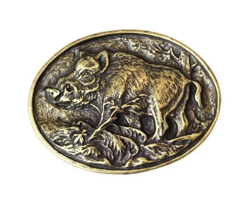 BELTINGER Gürtelschnalle Wildschwein 4,0 cm in gold von BELTINGER