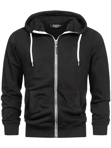 Indicode Herren INChristos Sweatjacke mit Kapuze - Funktionsjacke für Männer, ideal für Übergangszeiten mit durchgehendem Reißverschluss und softem Material für optimalen Tragekomfort.