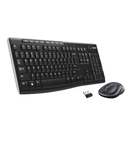 Produktbild Logitech MK270 Kabelloses Set mit Tastatur und Maus für Windows, Spanisches QWERTY-Layout - Schwarz