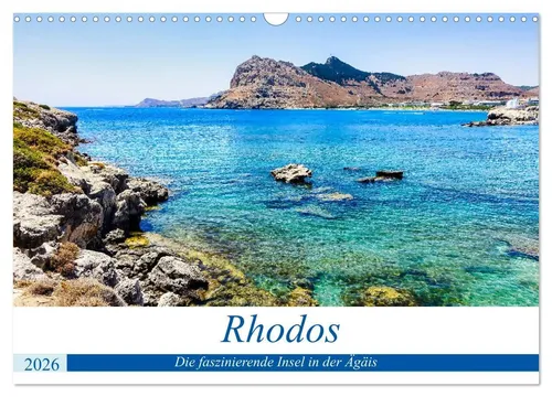 Rhodos Kalender 2025 von Solveig Rogalski - Kalender mit 14 Seiten, zeigt feine Sandstrände und antikes Erbe der Ägäis-Insel Rhodos. Ideal für Reisefans und Kunstliebhaber!