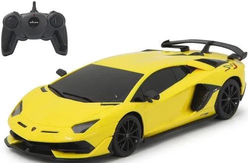 Jamara Lamborghini Aventador SVJ 1:24 - Gelber RC-Sportwagen - RC-Modelle, detailgetreuer Lamborghini Aventador SVJ im Maßstab 1:24, perfekt für Kinder ab 6 Jahren, bietet rasante Fahrten mit 40MHz Steuerung.
