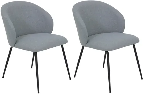 Hela Tische 2er Set Esszimmerstuhl Sessel Graz - Grau mit Metallfüßen - Freischwinger Esszimmerstuhl im 2er Set, extra breiter Sitz und runder Rücken für optimalen Komfort, belastbar bis 120 kg, ideal für stilvolle Esszimmer.