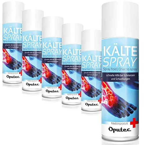 Oputec Erste-Hilfe-Set Kältespray 400ml - Kühlspray für Sportverletzungen - Erste-Hilfe Kältespray, kühlt zuverlässig bis -15°C und ist jederzeit ohne Vorbereitungen einsatzbereit. Ideal für Sportverletzungen, Prellungen und Schwellungen.