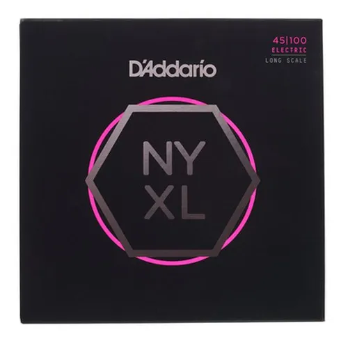 D'Addario NYXL45100 E Bass Gitarrensaiten - Zubehör für Gitarre & Bass – Die innovativen NYXL Bass Saiten bieten ein erweitertes Lautstärkespektrum und betonen feine Obertöne für ein geschmeidiges Spielgefühl.