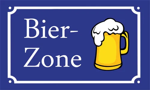 Flagge BIERZONE 90 x 150 cm mit 2 Messingösen , Bier, Party, Maß, Biergarten