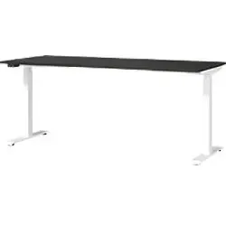 GERMANIA GW-Mailand Höhenverstellbarer Sitz-Stehschreibtisch - Kinderschreibtisch mit höhenverstellbarem T-Fuß, ideal für ergonomisches Arbeiten. Maße: 180 x 80 cm, belastbar bis 80 kg, in elegantem Graphit.