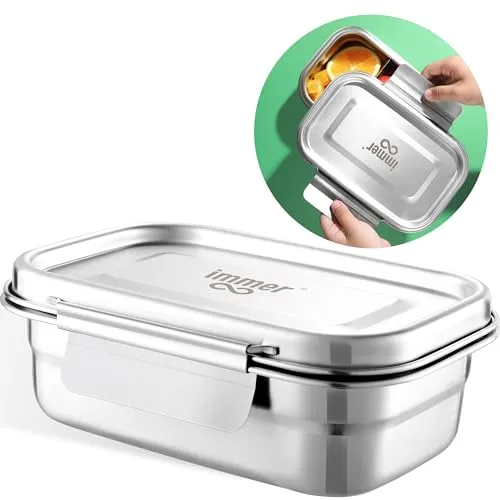 immer Edelstahl Brotdose EasyLock 800 ml – auslaufsichere Bento Lunchbox, plastikfrei & BPA-frei, lebensmittelechter 18/8 Edelstahl, nachhaltige Lunchbox für Schule & Büro