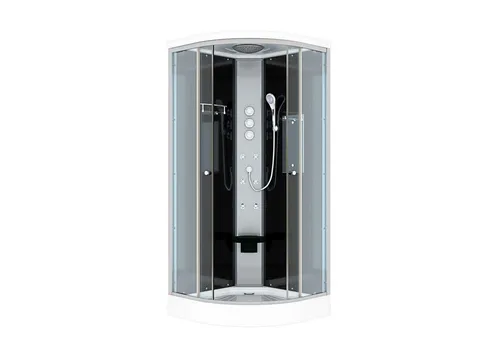 Duschkabine AcquaVapore D10-13T1 90x90 cm - Hochwertige Duschkabine aus 5mm Sicherheitsglas mit integriertem Klappsitz und 6 Rückenmassagedüsen für ein luxuriöses Duschvergnügen. Ideal für kleine Bäder und einfach aufzubauen.