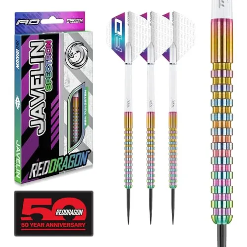 RED DRAGON Darts - Javelin Spectron 24g - 85% Wolfram - Professionelles Stahlspitze Dartpfeile Satz mit Flüge & Schäften