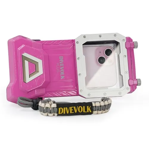 Divevolk SeaTouch 4 MAX Plus - Smartphonegehäuse - Pink - 3D-Drucker Zubehör: Wasserdicht bis 60 Meter, voll funktionsfähiger Touchscreen unter Wasser für Fotos und Videos, ideal für Outdoor-Aktivitäten.