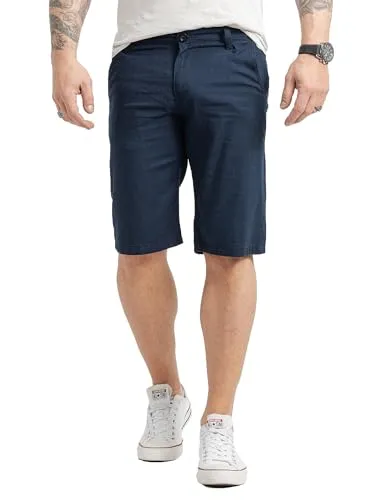 Rock Creek Herren Shorts Leinenshorts Chino Bermuda Sommer Shorts Regular Fit Leinen Kurze Hose Stoff Shorts Sommerhose RC-2370 Navy W36