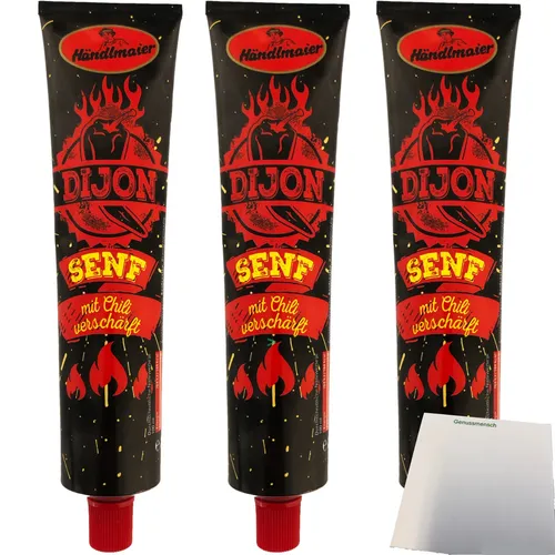 Händlmaier Dijon Senf mit Chili superscharf 3er Pack 3x200ml Tube usy Block