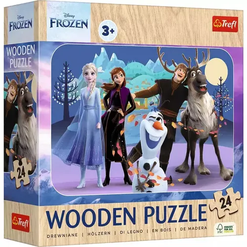 Puzzle drewniane 24 elementy Kraina Lodu Trefl 5900511202649