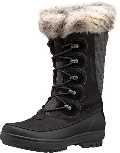 Helly Hansen W Garibaldi VL Damen-Schneestiefel in Jet Black - Der W Garibaldi VL von Helly Hansen überzeugt durch stilvolles Design und wasserdichtes Premium-Leder. Ideal für winterliche Abenteuer, bietet er optimalen Schutz und Komfort dank isolierendem Futter und griffiger Laufsohle.