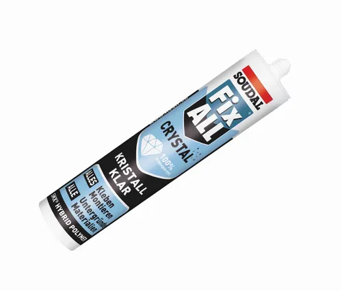 Soudal Fix All Crystal 290 ml - Universalkleber für alle Anwendungen - Kleber & Leime - Kristallklar, flexibel und stark haftend für perfekte Verklebungen in Bad, Küche und Haushalt.