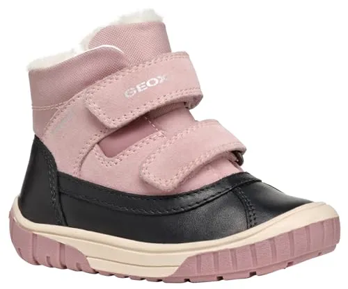 Geox Stiefelette Leder/Textil für Mädchen - Wasserdichte und atmungsaktive Stiefelette mit Warmfutter, ideal für kalte Tage. Die herausnehmbare Innensohle und der praktische Klettverschluss sorgen für hohen Tragekomfort und einfache Handhabung.