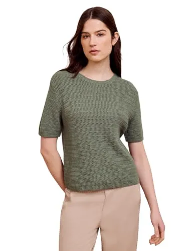 Street One Studio Damen Kurzarm Pullover mit Lochmuster - Leichter Strukturpullover mit modischem Lochmuster, ideal für lässige Outfits und angenehmes Tragegefühl.