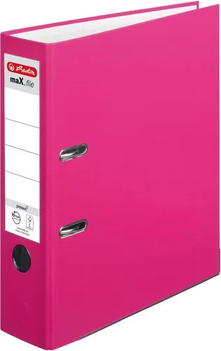 Herlitz Aktenordner Ordner protect Kunststoff (PP) A4 8cm pink maX.file