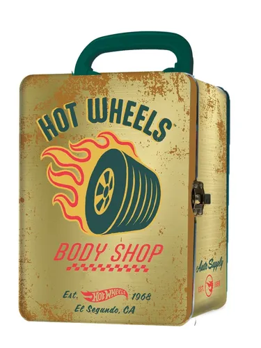Vintage Hot Wheels Tin Car Storage Case GLD