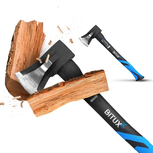 16361/ Spaltaxt 1000g Karbonstahlkopf Axt mit gummiertem Fiberglasgriff