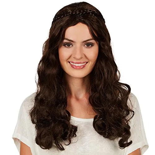 tectake dressforfun Frauenperücke Mittelalter Prinzessin | Mittellanges Haar | Bezauberndes Zöpfchen als Dekoration