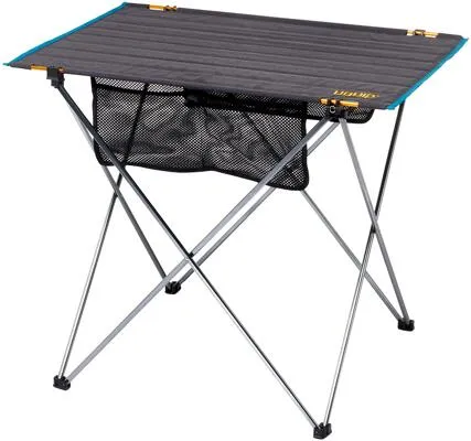 Uquip Liberty Campingtisch Gr L - 80 x 58 x 65 cm - Faltbarer Campingtisch mit kleinem Packmaß in Grau, ideal für Camping und Reisen. Praktisch und platzsparend für unterwegs!