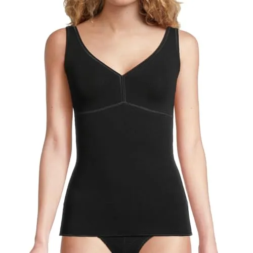Speidel Camisole gemoldet INSHAPE Cotton 9035 - Schwarz 40/42 - Funktionsunterwäsche, sanft modellierend mit Teilungsnaht unter der Büste für optimale Bewegungsfreiheit und kaschiert Unebenheiten, ohne störende Seitennähte.