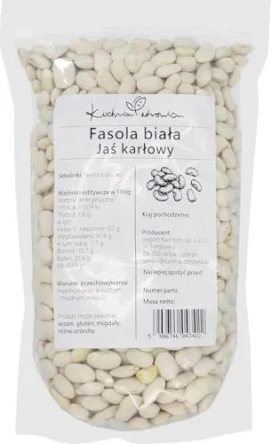 Weiße Bohnen 1 kg– ohne Zusatzstoffe, natürlich & von hoher Qualität, ballaststoffreich & eiweißreich, ideal für Suppen, Salate & Eintöpfe | Kuchnia Zdrowia