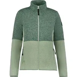 Icepeak Anahola Strickfleecejacke für Damen ohne Kapuze, Farbe:Grün, Größe:S - Grün - S