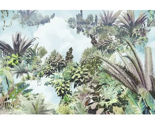 Komar Vlies Fototapete Tropical Heaven - Regenwald Design - Tapete in Größe 368 x 248 cm, FSC-zertifiziert und umweltfreundlich. Genießen Sie das mystische Tropenfeeling in Ihrem Zuhause mit brillanten, wasserfesten Farben.