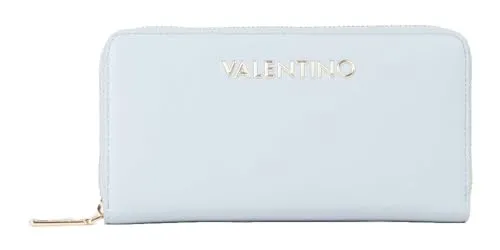 Valentino Geldbörse Fosca Re Zip Around Wallet Polvere hellblau - Damen-Geldbörse mit elegantem Design und goldfarbenem Logo, bietet viel Platz mit 16 Kartenfächern und sicherem Reißverschluss für Ihre Wertsachen.