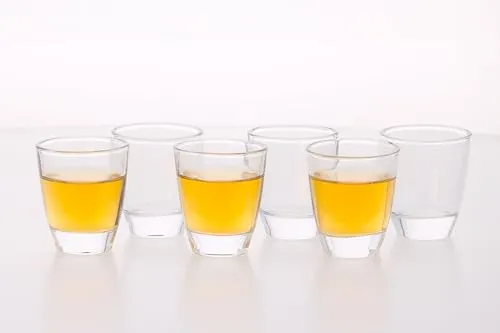 alpina Shotgläser 6er Set - 45ml Schnapsgläser - Spülmaschinenfestes Glas - Perfekt für Shots und Trinkspiele - Transparent
