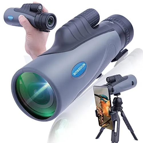 Monokulares Teleskop, 10-30X50 Zoom HD Monokular mit IPX7 Nebel Wasserdicht Stoßfest, FMC BAK4 Prisma Monokular Teleskop Hohe Leistung mit Handschlaufe Telefonadapter für Vogelbeobachtung Jagd Camping