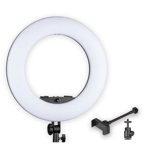 Walimex pro LED Rainbow Ringleuchte 60 W - Dauerlichter mit RGB-Funktion, steuerbar per App und ideal für kreative Video- und Fotoaufnahmen dank stufenlos einstellbarer Lichtstimmungen und hoher Farbgenauigkeit.