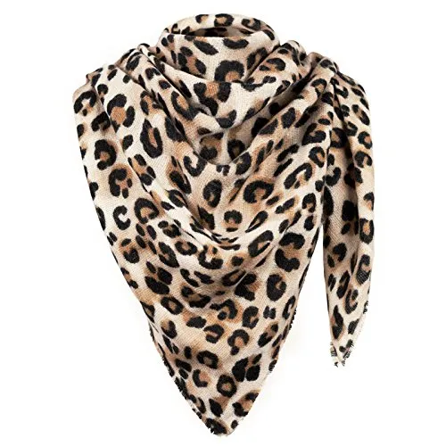 MyBeautyworld24 Damen XXL Winter-Schal im Leopardenmuster übergroßer Deckenschal Herbst-Schal Oversized Schal