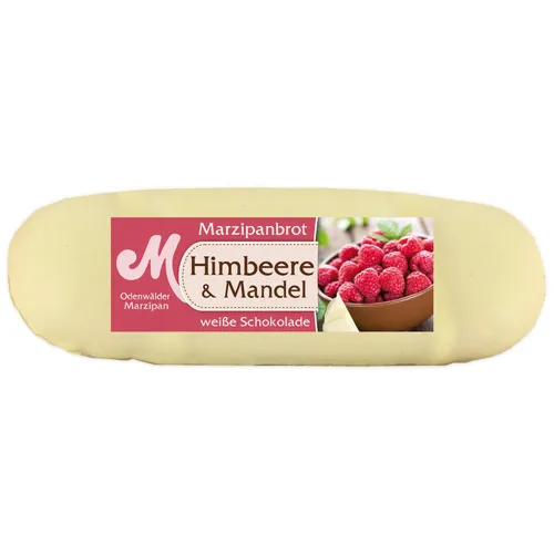 Odenwälder Marzipan Brot Himbeere mit köstlich weißer Schokolade 100g