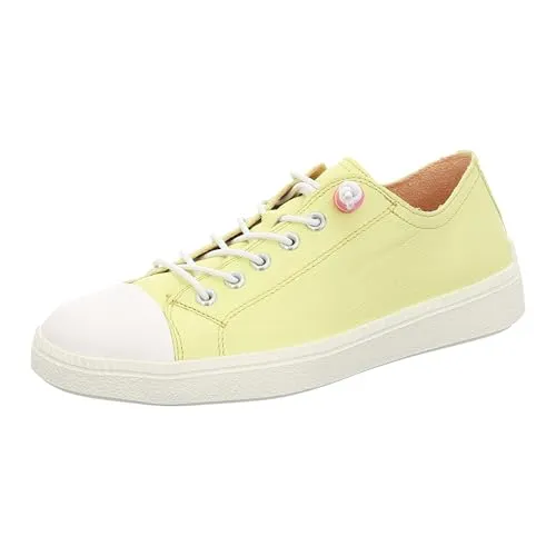 Think! Damen Turna Sneaker 6000 Limone/Kombi – Nachhaltig und Bequem - Bequeme Sommersneaker aus chromfrei gegerbtem Leder mit stylischer Schnürung. Die Sohle aus Naturlatex sorgt für einen angenehmen Auftritt. Ideal für modebewusste Damen!