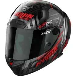 Nolan X-804 RS Ultra Carbon Spectre Helm, schwarz-grau-rot, Größe 2XL - Motorradhelm mit RAS - Racetrack Aerodynamic Spoiler und ultraweitem Visier mit Anti-Kratz-Beschichtung für optimale Sicht und Sicherheit.