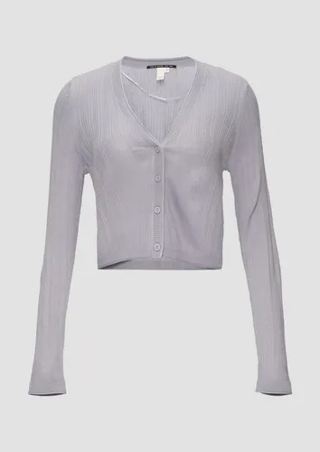 QS Funktionsjacke Verkürzte Strickjacke aus Viskosemix