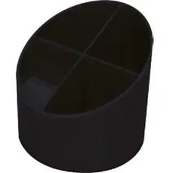 helit Stiftehalter the green cross schwarz - 4 Fächer, 11,0 x 11,0 x 10,5 cm, praktischer Ordnungshüter für Schreibtischutensilien