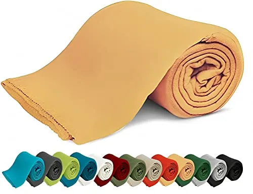 KiGATEX Polar-Fleecedecke – 130 x 160 cm – Oeko-TEX Standard 100 Zertifiziert – Kuschelige Fleece-Decke für innen & außen – Pflegeleicht als Sofa-, Sommer-, Hunde- oder Tagesdecke – Curry