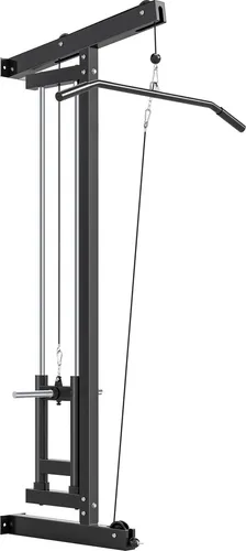 Wandmontierte Kabelzugmaschine aus Stahl in Schwarz – Heimfitnessgerät