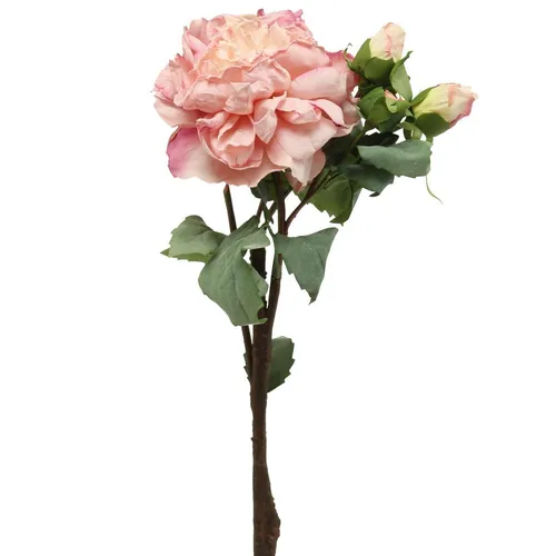Künstliche Rosen Blüte Rosa Kunstblume Dekoration 57cm