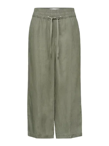 Street One Wide Leg Hose Loose Fit auf Leinen Bound Green 40