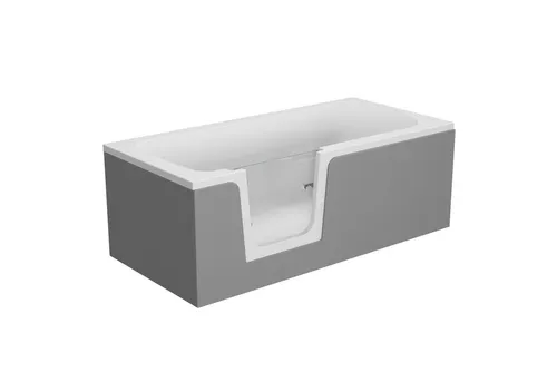 Schulte Badewanne Q1 mit Tür 175 x 70 cm, (Komplettset), Fußgestell Ablauf befliesbare Front- und Seitenverkleidung