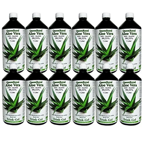 Aloe Vera IASC Barbadensis Miller Trink Gel 12 Liter Sparpack - Pflanzliches Ergänzungsmittel Aloe Vera, 99,55% pur und alkoholfrei, ideal für eine gesunde Ernährung und Wohlbefinden.