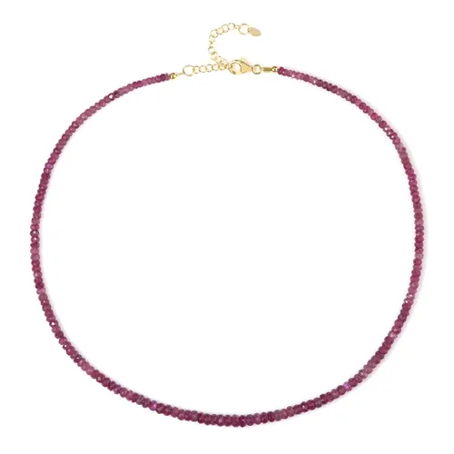 Vergoldete Halskette mit rosa Saphiren - Elegante Halskette aus 925er Sterling Silber, vergoldet. Verziert mit feinen rosa Saphiren, ideal für besondere Anlässe und stilvolle Abendmode.