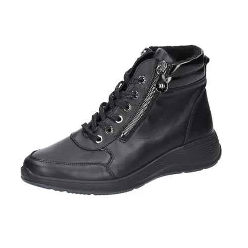 Waldläufer Kalea 698801-203-001 (6.5/schwarz) - Schnürstiefel für extra breite Füße (Weite K) mit herausnehmbarem Fußbett und flexibler, griffiger Laufsohle für optimalen Gehkomfort.
