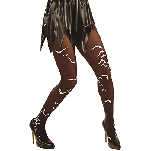 NET TOYS Fledermaus Strumpfhose Halloween Nylons Vampir Pantyhose Hexen Feinstrumpfhose Bat Damenstrumpfhose Dracula Kostüm Accessoires